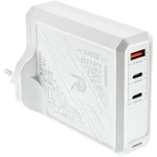 Адаптер зарядний блок живлення Remax RP-U106 140 W (3 виходи 1 USB + 2Type-C) - фото 1