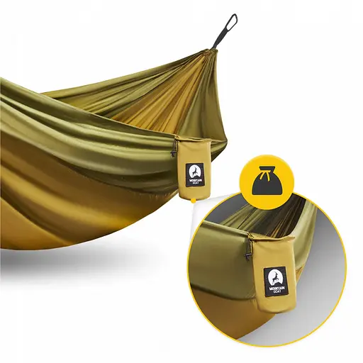 Гамак туристичний Mountain Goat 270 x 140 см з москітною сіткою, одномісний, підвісний Olive (P-5905973403153) - фото 4