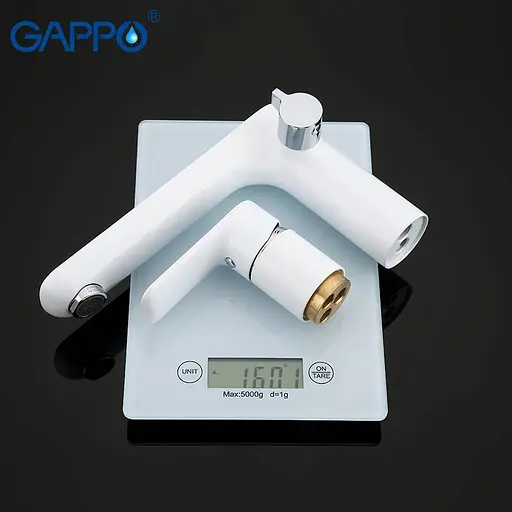 Смеситель на борт ванны врезной 3 элемента белый/хром Gappo Noar 1/3 G1148, Белый - фото 3