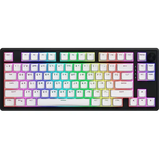 Клавиатура беспроводная Hator Skyfall 80 Wireless, черный/белый, EN/UA, bloetooth/2.4 GHz/USB, механическая (переключатели Aurum - фото 1