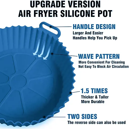 Набір силіконових форм для аерофритюрниці аерогрилю та духовки, 6 штук Блакитної Блакитний 87995 - фото 3