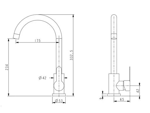 Змішувач для кухні Brinex Pure 015F U-образний Graphite BRIPUR015FGRP - фото 5