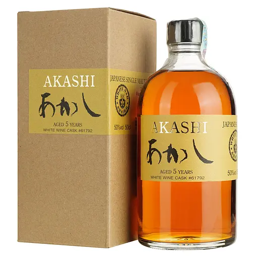 Віскі Akashi Single Malt White Wine 4 Year Old 50% 0.5 л в подарунковій упаковці