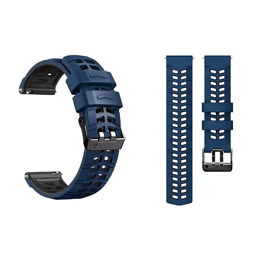 Ремінець силіконовий Tamister для годинника Sport 2 темно-синій з чорним 22 мм - фото 3