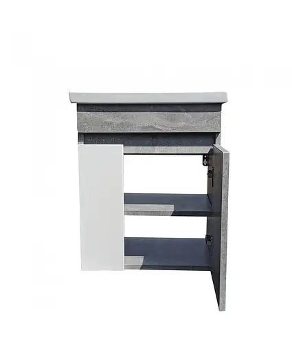 Тумба Мойдодир RIO 50-А з умивальником Como 50 бетон з білим підвісна Сірий - фото 5