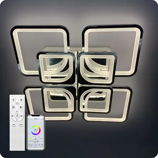 Люстра світлодіодна 517 Light 3color з пультом 240Вт Хром (01176) - фото 1