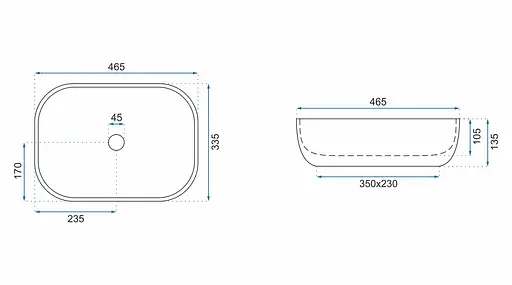 Умивальник Rea Livia stone накладний REA-U3800, Сірий - фото 5