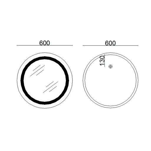 Дзеркало Lidz Aria R600 з LED-підсвічуванням Touch, з антизапотіванням, з диммером яскравості LD78LR600 - фото 2