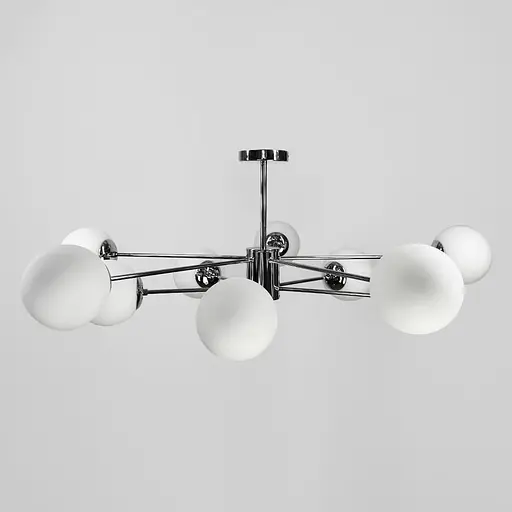 Потолочная серебряная люстра Right Selection на 10 плафонов Line F | Ст. CD111/10 CH+WT - фото 5