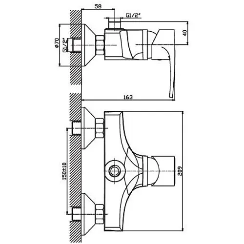 Смеситель для душа Haiba CEBA 003 (HB0027) - фото 2
