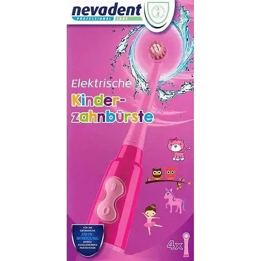 Електрична дитяча зубна щітка Nevadent NKZ 3 A1 Pink + пісочний годинник + насадки + футляр + наклейки - фото 6