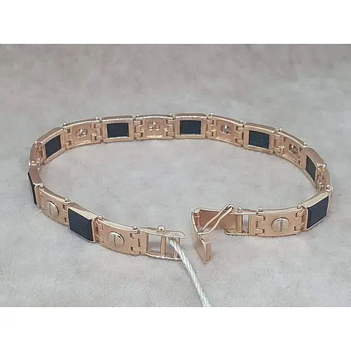 Золотой браслет Семейные драгоценности с ониксом. 1.52.0213 22 - фото 2