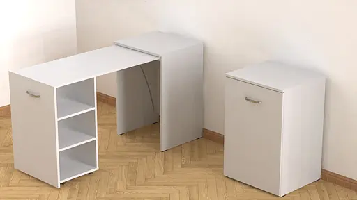 Стіл-тумба трансформер Смарт 1/2 Ferrum-decor 750x1450x600 ДСП Біле 16 мм (FRD-105074) - фото 4