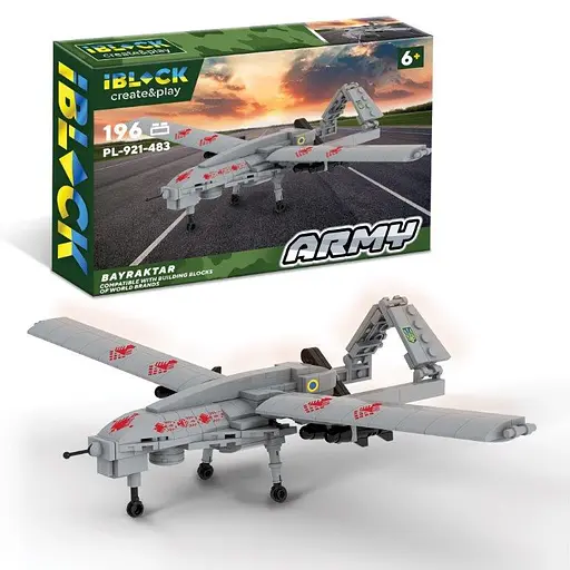 Конструктор IBLOCK Армия Bayraktar TB2, PL-921-483, 220 деталей, 37.5x6x25.5 см