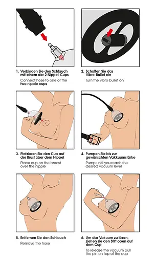 Вакуумная помпа для сосков Bad Kitty Vibrating Nipple Cup 46 см прозрачный - фото 9