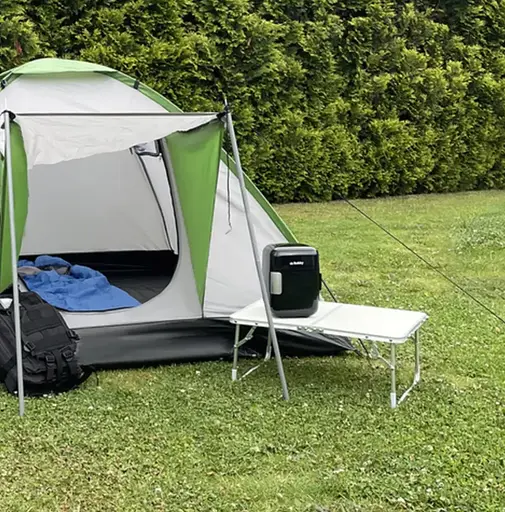 Складной походный туристический стол-чемодан TRIZAND 23428 60×40×26 см алюминиевый бежевый - фото 3