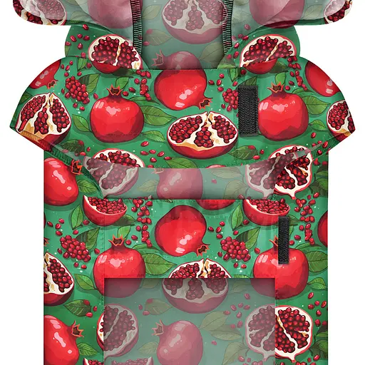 Дощовик-накидка з капюшоном для собак Waudog Clothes, малюнок "Гранати", M, А 40-43 см, B 52-62 см, С 33-42 см - фото 4