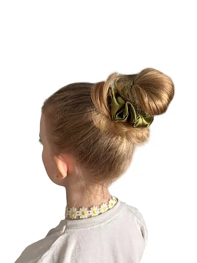 Шовкова резинка для волосся Чумацький Шлях підвищеної еластичності та міцності Розмір L в Подарунковій упаковці Хакі (1213-02) - фото 7