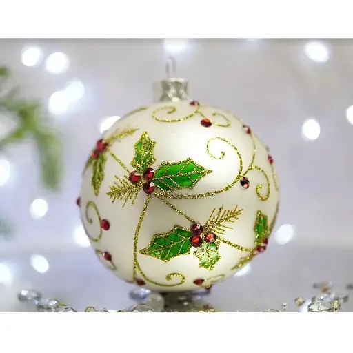 Набір ялинкових прикрас Санта Шоп Різдвяні квіти скло (4820001112382) - фото 5