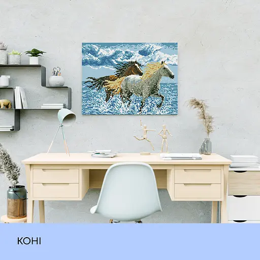 Набір з алмазною мозаїкою "Коні" 40*50 см - фото 3