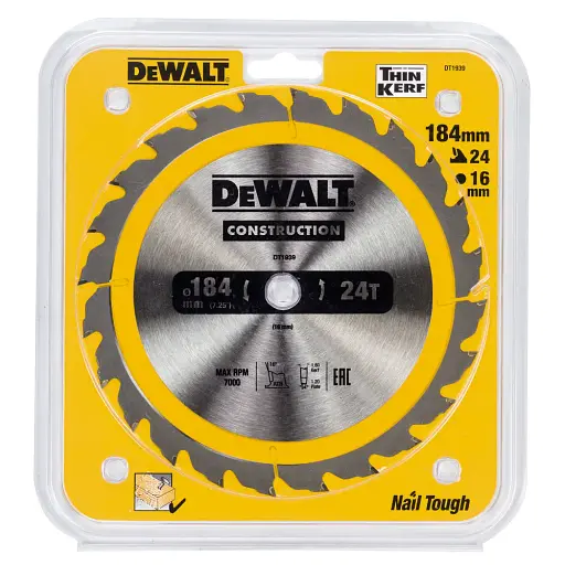 Диск пиляльний DeWalt Construction 184 х 16 мм 24 зуба (DT1939) - фото 2