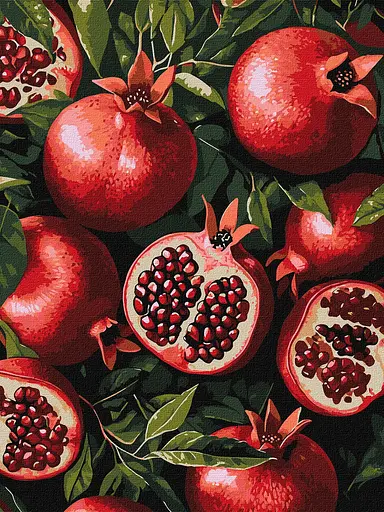 Набір для розпису по номерах Гранат у розрізі, Ideyka, 30x40 см, КНО5731