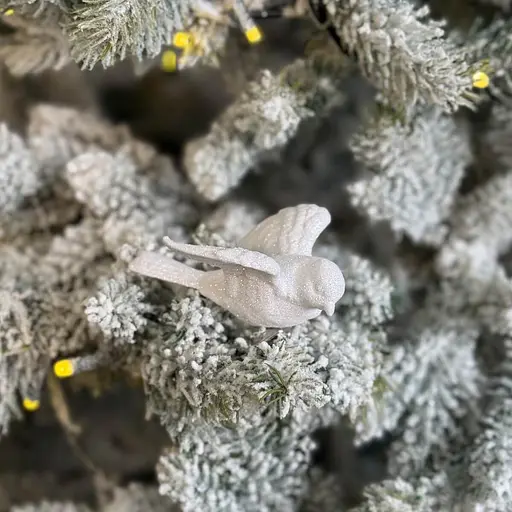 Елочная игрушка MIS LT Птичка 8х6х4 см белый - фото 2