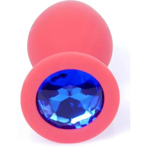 Силіконова анальна пробка Boss Of Toys Boss Series - Jewellery Red Silicon Plug Small Blue S, BS6400080, Червоний / синий - фото 3