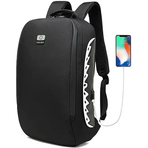 Городской рюкзак Ozuko 9282 с кодовым замком Черный - фото 1