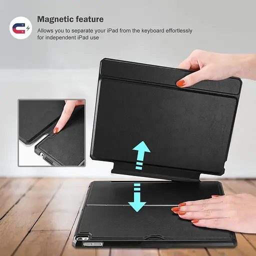 Чохол клавіатура ProCase для iPad Air 3 10.5 2019 / iPad Pro 10.5 2017, знімна бездротова клавіатура з мног - фото 3