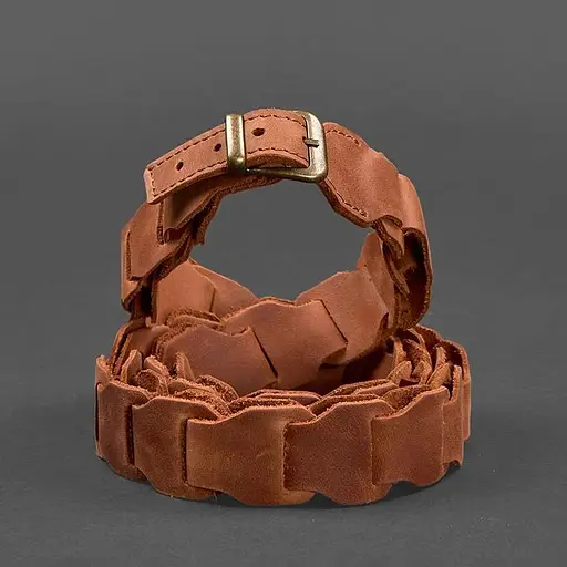 Женский кожаный бохо-ремень BlankNot Crazy Horse светло-коричневый  - фото 2