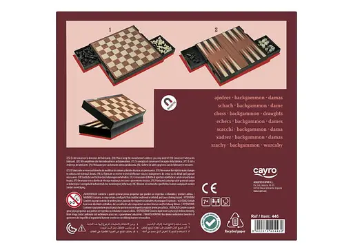 Настольная игра CAYRO Магнитные шахматы-шашки-нарды с отсеками для хранения фигур (поле 24x24 см) (446) - фото 6