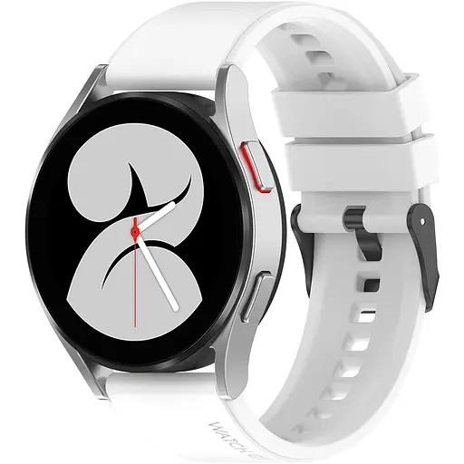 Браслет GT для Samsung Galaxy Watch 6 - белый ширина крепления 20мм силикон Watchbands (W27-4WB21145431) - фото 1