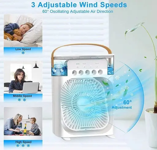 Портативный вентилятор Voltronic YT410, увлажнение, подсветка, Air Cooler Fan White - фото 6