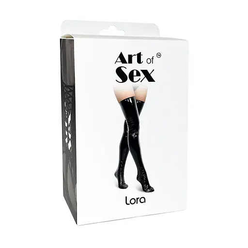 Сексуальні вінілові панчохи Art of Sex - Lora колір чорний M - фото 4