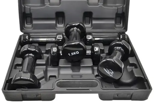 Набор гантелей в кейсе 9 кг. PowerPlay 4121 Fitness Dumbells (2 шт*1 кг, 2 шт*1,5 кг, 2 шт*2 кг) (PP_4121_9kg) - фото 5