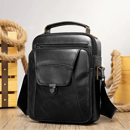 Чоловіча шкіряна сумка Vintage 23,5х18,5х6 см sum0012343 - фото 3