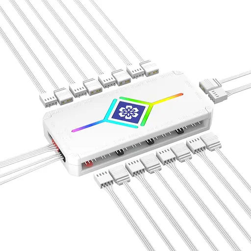 Контролер Coolmoon PWM ARGB controller (H9 WHITE) White - фото 5