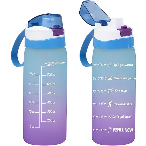 Пляшка для води Herevin PC-Double Coloured Blue 1 л (161646-160) - фото 2