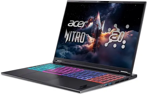 Ноутбук Acer 16 Nitro 16S AN16S-61 WQXGA IPS/AMD R7-350/32GB/1TB SSD/RTX 5070 Ti 12GB/Linux/Black (NH.QZWEU.002) - фото 3