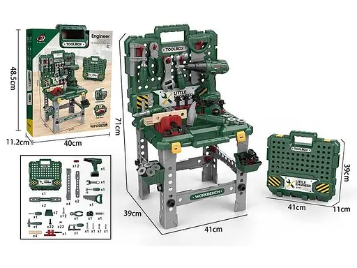 Набір інструментів G 230 98 елементів, валіза, дриль на батарейках, насадки, рулетка, в коробці (6946616305242) - фото 1