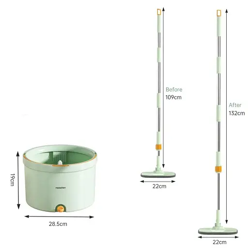 Набор швабры и ведра с отжимом Homettler CW005 Синий  - фото 2