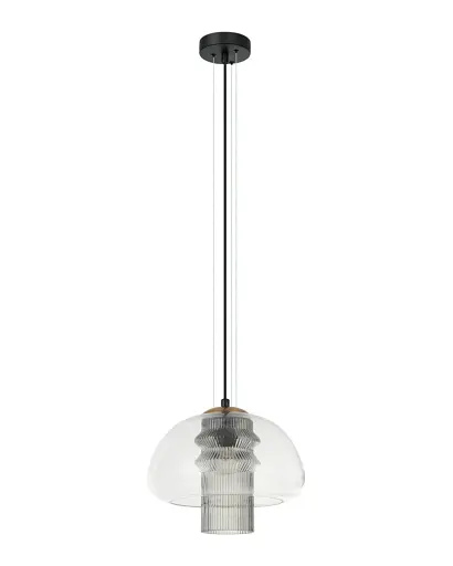 Підвісний світильник, люстра Italux PND-61001C-BK Feder E27 1x40W IP20 прозорий - фото 1