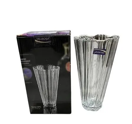 Ваза для квітів Хайнань Olens 102-546 скляна 12x25 см Прозора - фото 1