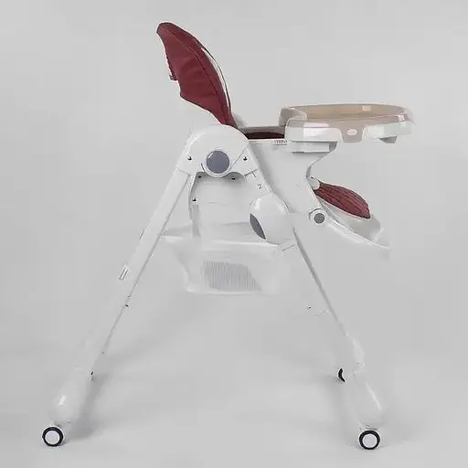 Стільчик для годування Toti W-22019 (1) червоний, м'який PU, м'який вкладиш, 4 колеса, знімний столик, в коробці - фото 2
