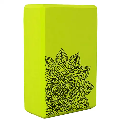 Блок для йоги и растяжки MS 0858-5 с рисунком Зелёный