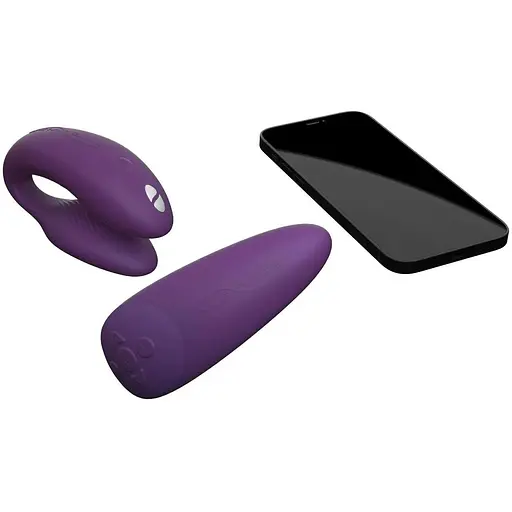 Смарт-вибратор для пар We-Vibe Chorus Purple сенсорное управление вибрациями сжатием пульта - фото 4