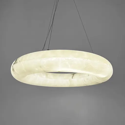 Підвісна кільцева люстра з ефектом мармуру Ø 60 см | Line F | Арт. MJ363-600 - фото 4