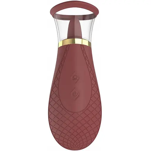 Вакуумний стимулятор клітора з вібрацією Dreamtoys Romance Roxy бордовий