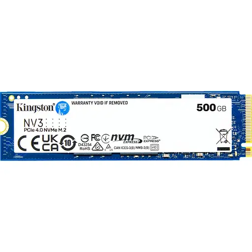 SSD накопитель Kingston NV3 500GB M.2 2280 PCIe Gen 4.0 x4 (SNV3S/500G) [122162]